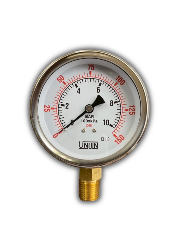 UNIJIN Pressure Gauge 0-10 Bar 150 PSI เกจวัดแรงดันสำหรับระบบลม น้ำ และน้ำมัน